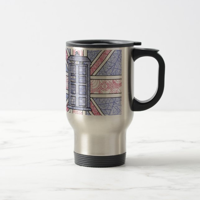 Mug De Voyage Boîte de police britannique et drapeau d'Union (Droit)