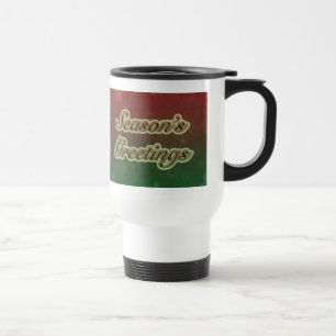 Mug De Voyage Bonnes Fêtes en texte rouge et vert