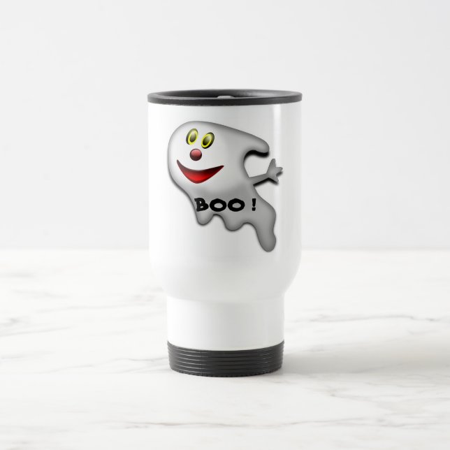 MUG DE VOYAGE BOO ! JOYEUX HALLOWEEN FANTÔME (Centre)