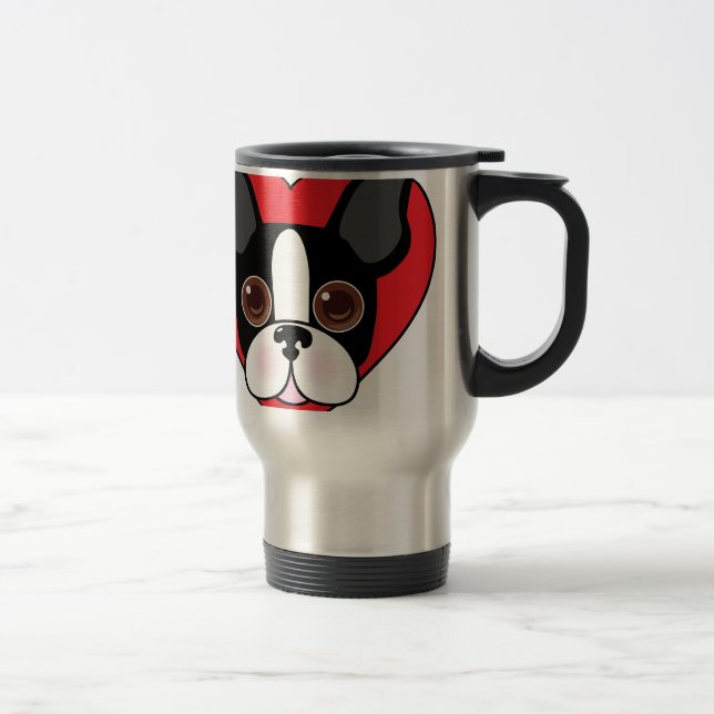 Mug De Voyage Boston Terrier font face (Droit)