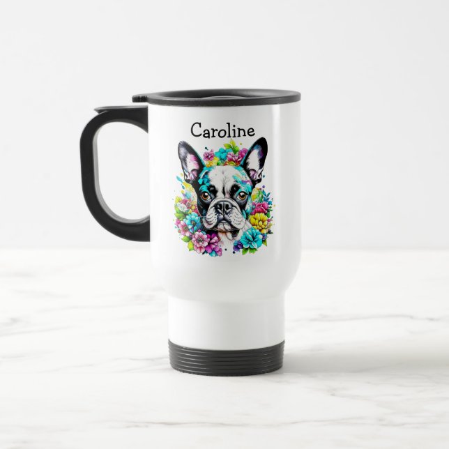 Mug De Voyage Boston Terrier Maman personnalisée (Gauche)