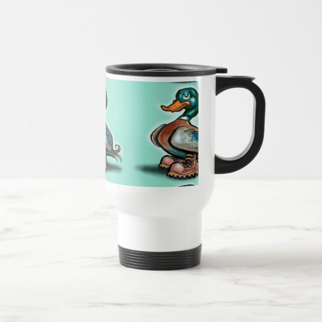 Mug De Voyage Bottes de canard au travail (Droite)