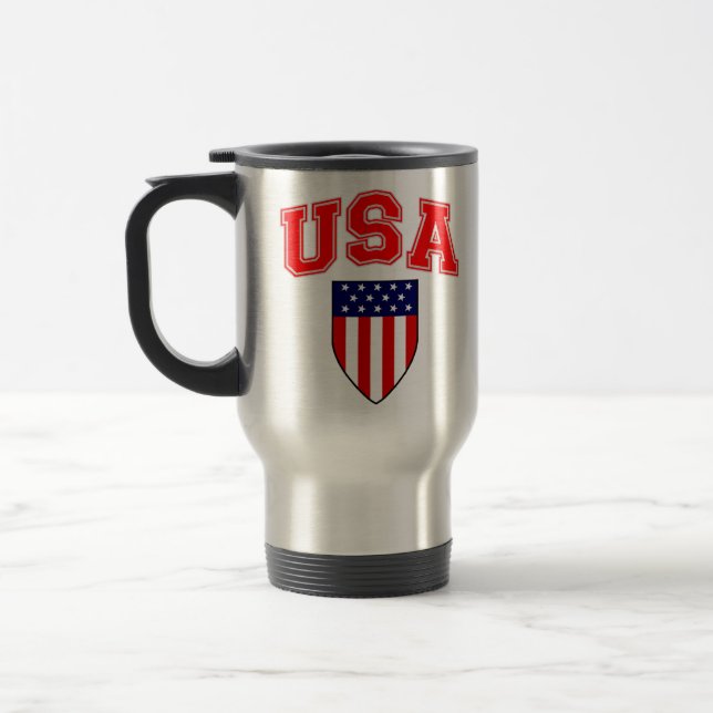 Mug De Voyage Bouclier américain patriotique (Gauche)