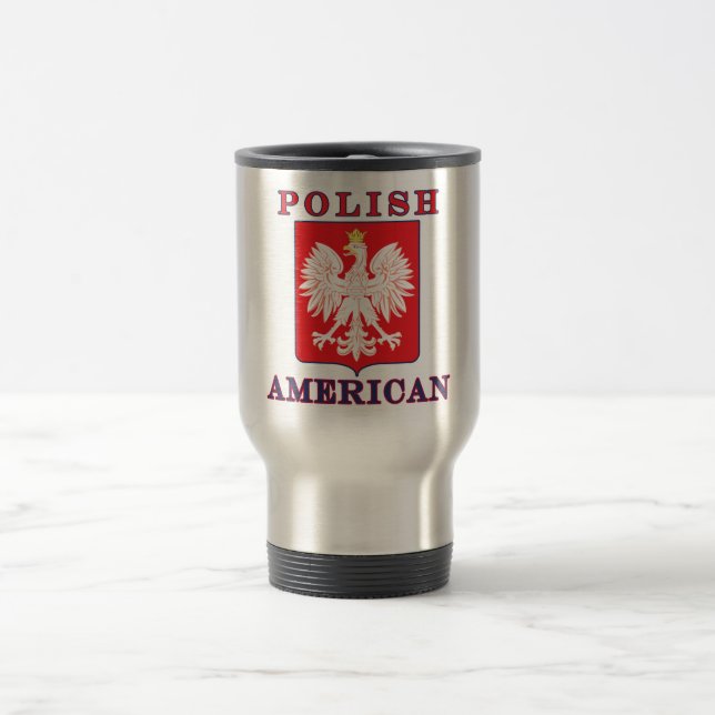 Mug De Voyage Bouclier d'aigle américain polonais (Centre)
