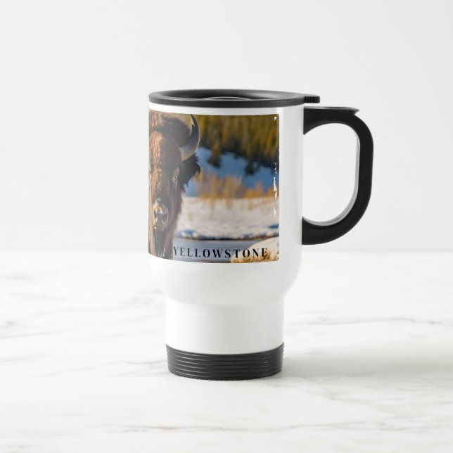 Mug De Voyage Boue de voyage de bison de Yellowstone (Droite)