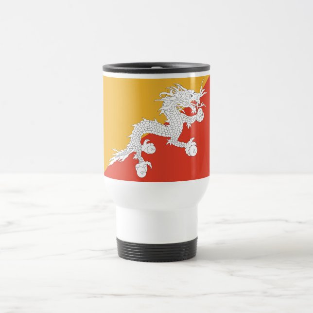 Mug De Voyage Boug de voyage avec drapeau du Bhoutan (Centre)