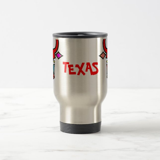 Mug De Voyage Boug de voyage en aluminium Longhorn du Texas styl (Centre)