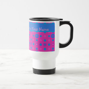 Mug De Voyage Boug de voyage personnalisé, Magenta : Points Bleu
