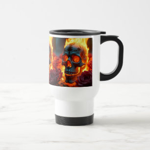 Mug De Voyage Boug thermique du crâne Edgy - Roses et vêtements