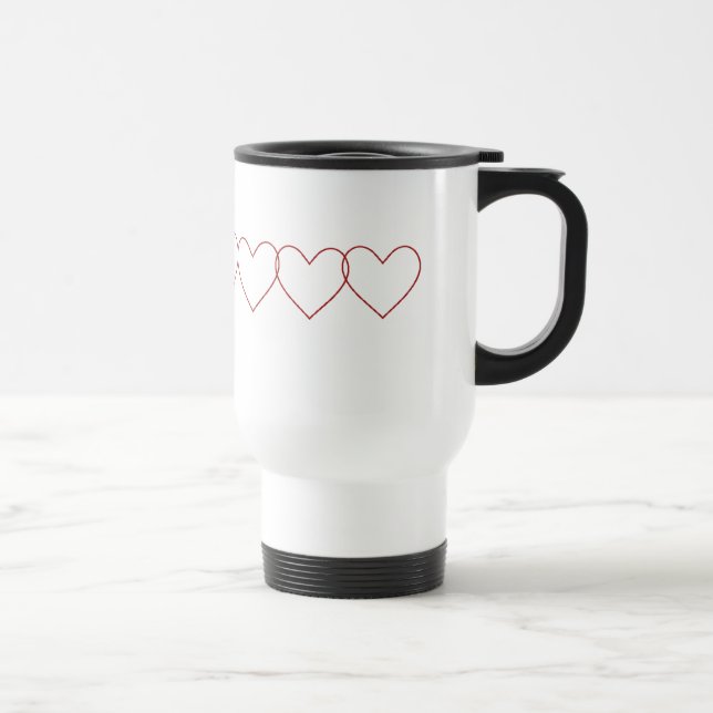 Mug De Voyage Boug Voyage Avec Coeurs Rouges (Droite)