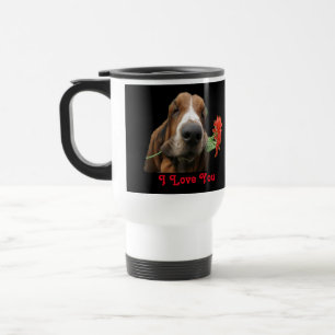 Mug De Voyage Boug Voyage Hounds Basset Avec Fleurs