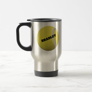 Mug De Voyage Boule de Tennis Jaune Personnalisée