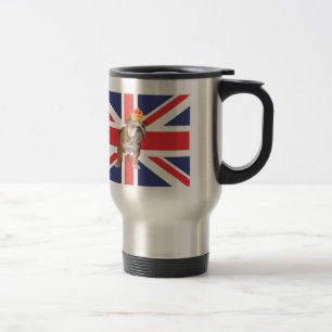 Mug De Voyage Bouledogue anglais avec la couronne et l'Union