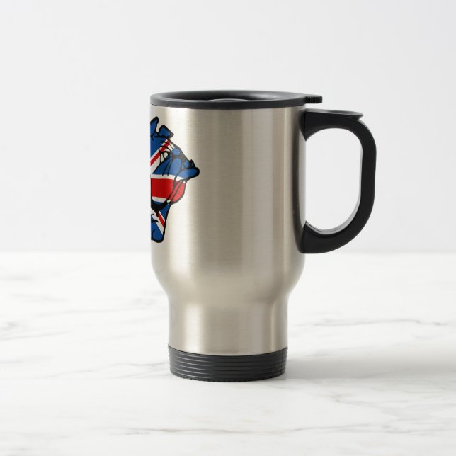 Mug De Voyage Bouledogue d'Union Jack (Droit)