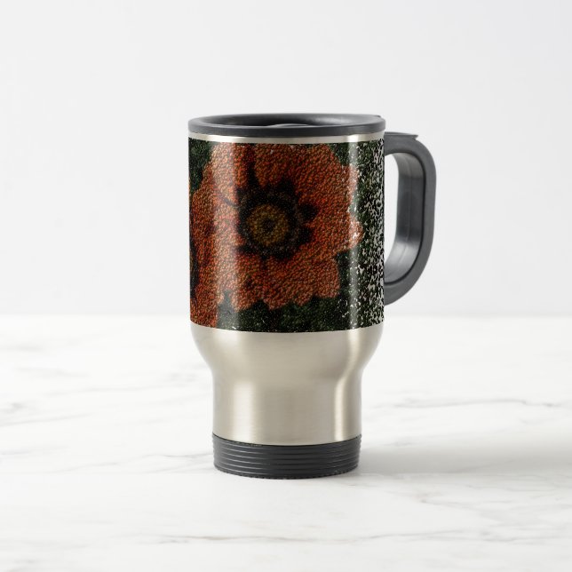 Mug De Voyage Boules de marguerite orange Boule thermique (Devant droit)