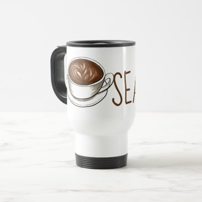 Mug De Voyage Boutique de café Seattle Washington WA Latte Baris (Devant gauche)
