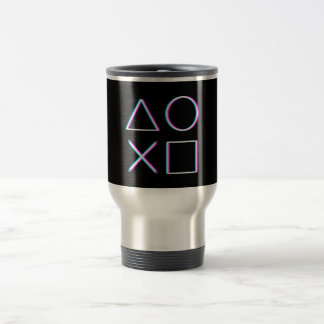 Mug De Voyage Boutons de manette Art néon Glitch Joueur