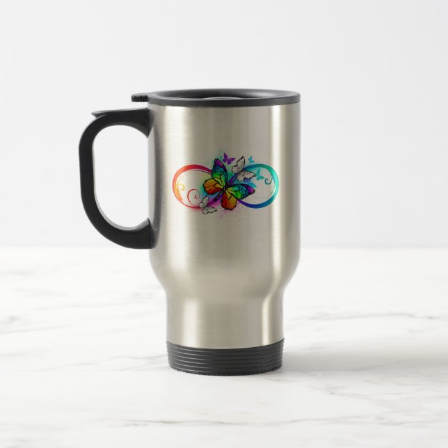 Mug De Voyage Bright infinity with rainbow butterfly (Gauche)