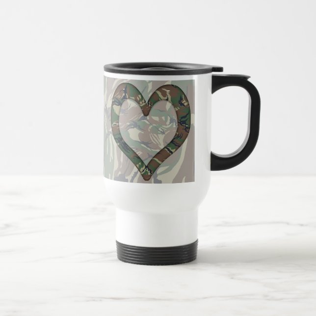 Mug De Voyage British 95 Forest Green Camouflage Heart (Droite)