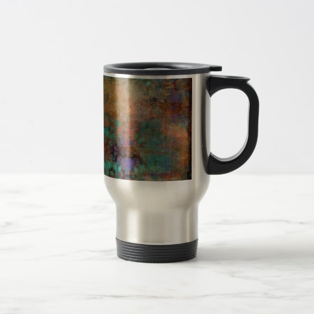Mug De Voyage Bronze, Turquoise, violet Abstrait (Droit)