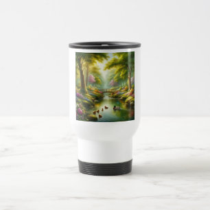 Mug De Voyage Brook de printemps avec canards/fleurs