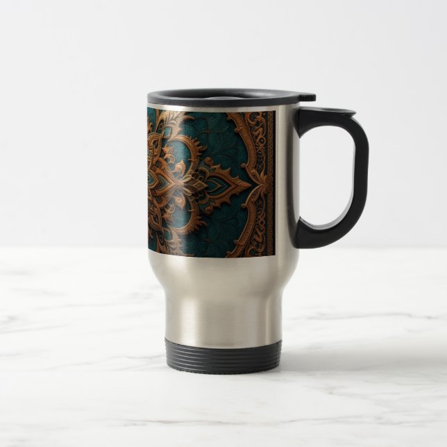 Mug De Voyage Brown-Aqua Elegance (Droit)