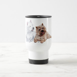 Mug De Voyage Brown Cairn et Westie Terriers