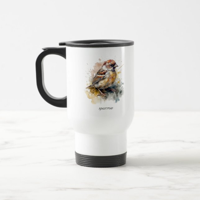 Mug De Voyage Bruant rustique, personnalisé (Gauche)