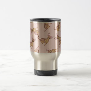 Mug De Voyage Brun rose peint par aquarelle mignonne de chiwawa