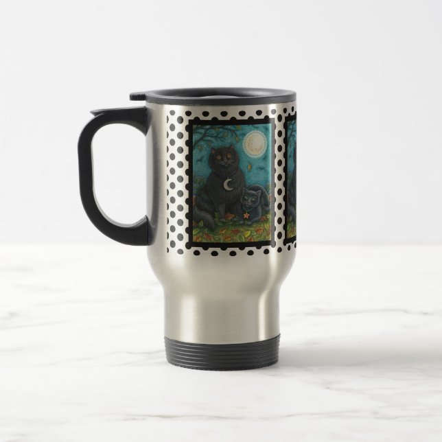 MUG DE VOYAGE BUBO ET PYEWACKET, CHATS NOIRS VOYAGE COMMUTER MUG (Gauche)