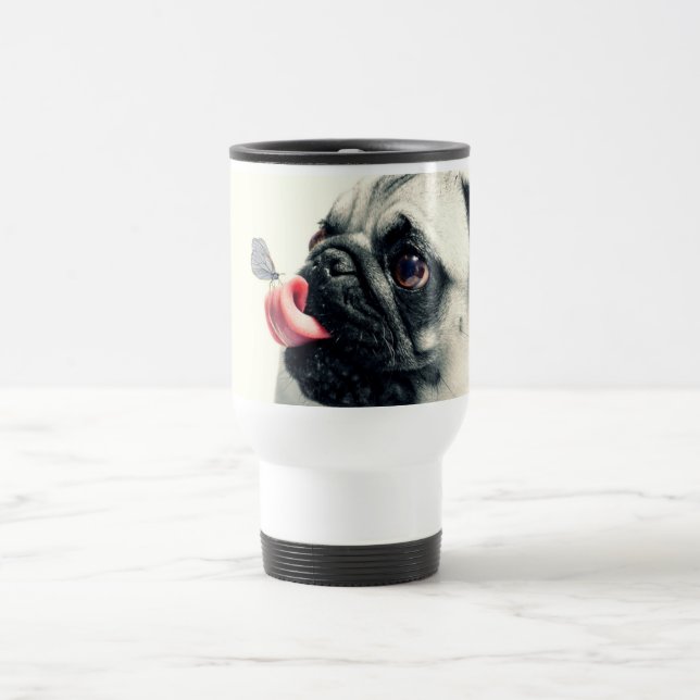 Mug De Voyage Bulldog et papillon (Centre)
