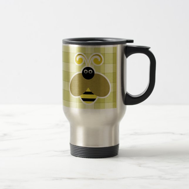 Mug De Voyage Bumble Bee Yellow Checks (Droit)