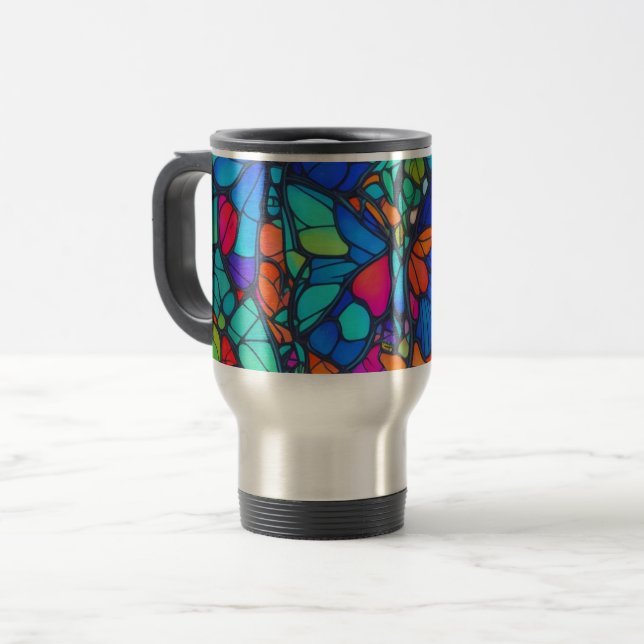 Mug De Voyage Butterfly Serenade: Sip in Style (Devant gauche)