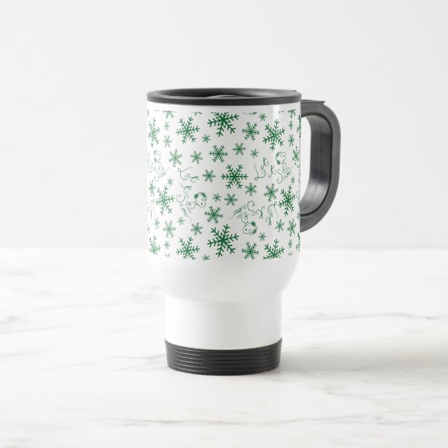 Mug De Voyage cacahuètes | Christmas Snoopy Let It Snow Motif (Devant droit)