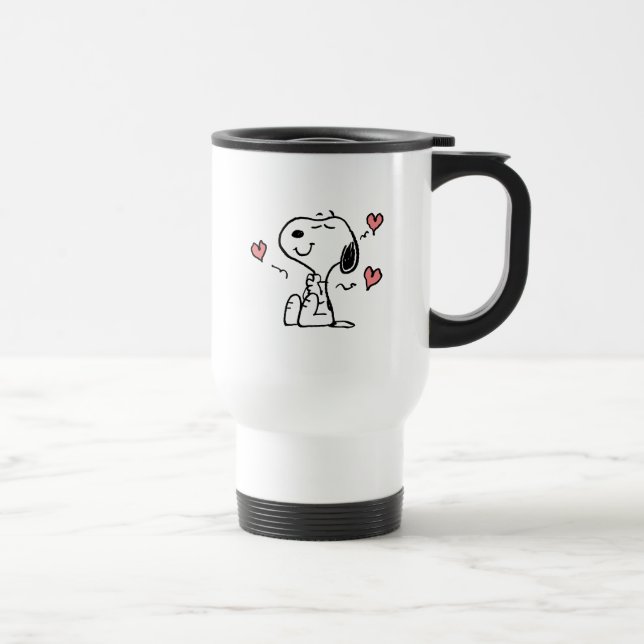 Mug De Voyage cacahuètes | Coeurs de snoopy (Droite)