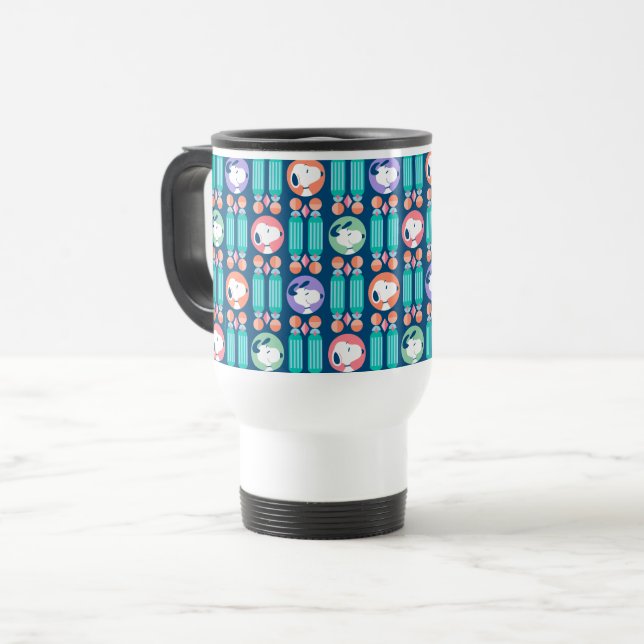 Mug De Voyage cacahuètes | Snoopy Dark Blue Deco Dreams Motif (Devant gauche)