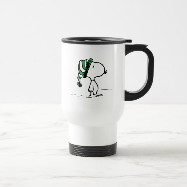 Mug De Voyage cacahuètes | Snoopy Green Casquette de neige (Droite)