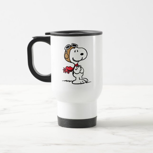 Mug De Voyage cacahuètes | Snoopy L'As Volant (Gauche)