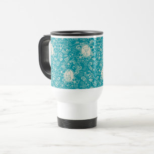 Mug De Voyage cacahuètes   Snoopy Turquoise Tropical Beach Motif