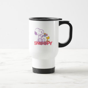 Mug De Voyage cacahuètes   Snoopy & Woodstock Flowers