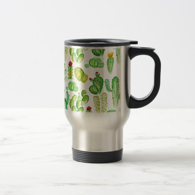 Mug De Voyage Cactus à l'aquarelle (Droit)