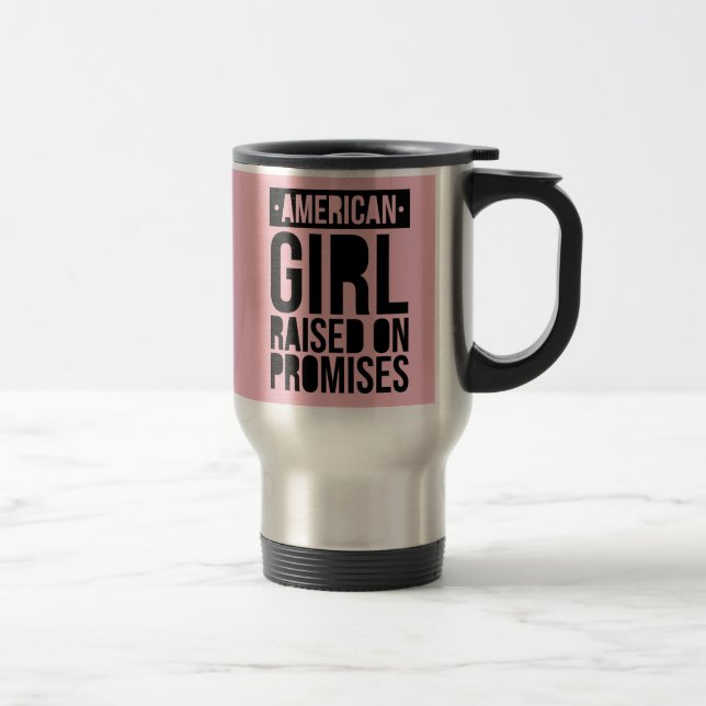 Mug De Voyage Cadeau de fille - fille américaine élevée sur des (Droit)