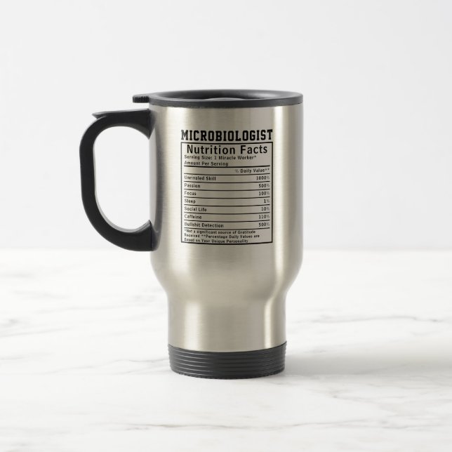 Mug De Voyage Cadeau de laboratoire de faits nutritionnels de mi (Gauche)