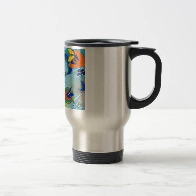 Mug De Voyage Cadeau de mosaïque papillon (Droit)
