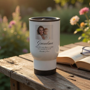 Mug De Voyage Cadeau personnalisé pour grand-mère avec photo