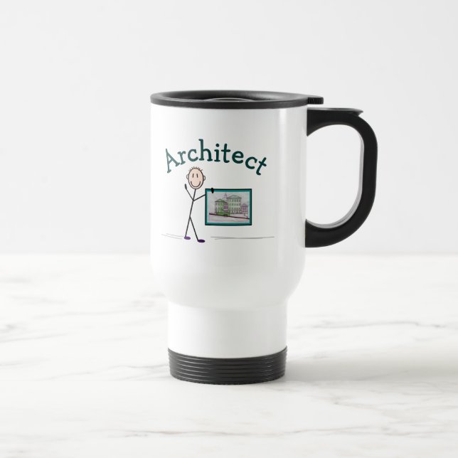 Mug De Voyage Cadeaux d'architecte—Conception de personne de bât (Droite)