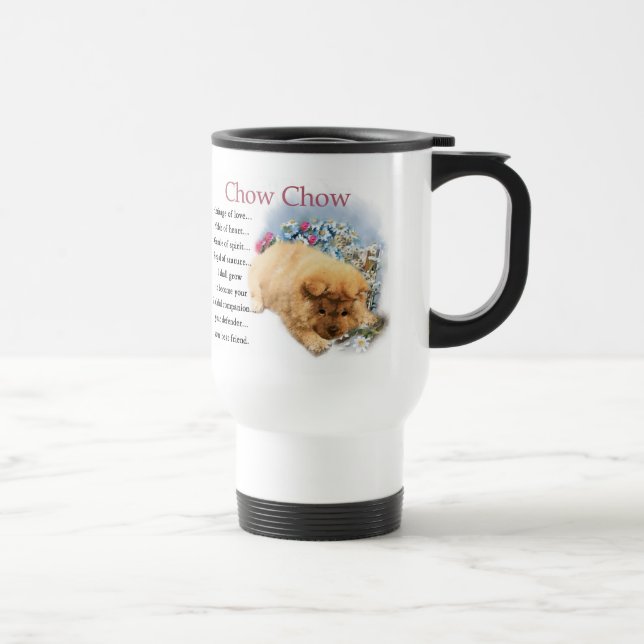 Mug De Voyage Cadeaux d'art de chiot de bouffe de bouffe (Droite)