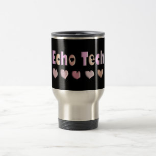 Mug De Voyage Cadeaux de conception de COEURS de ROSE de