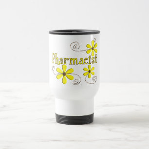 Mug De Voyage Cadeaux de pharmacien, marguerites jaunes
