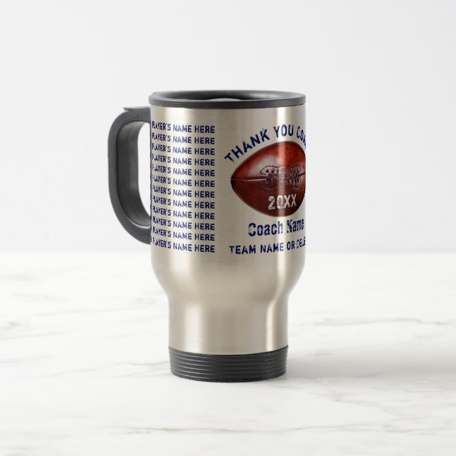 Mug De Voyage Cadeaux d'entraîneur de football américain avec (Devant gauche)